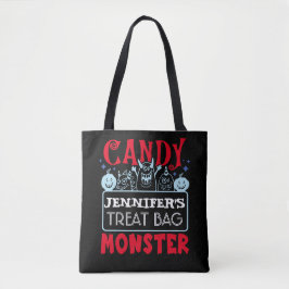 Halloween Anpassningsbar Candy Monster Tote Bag Tygkasse