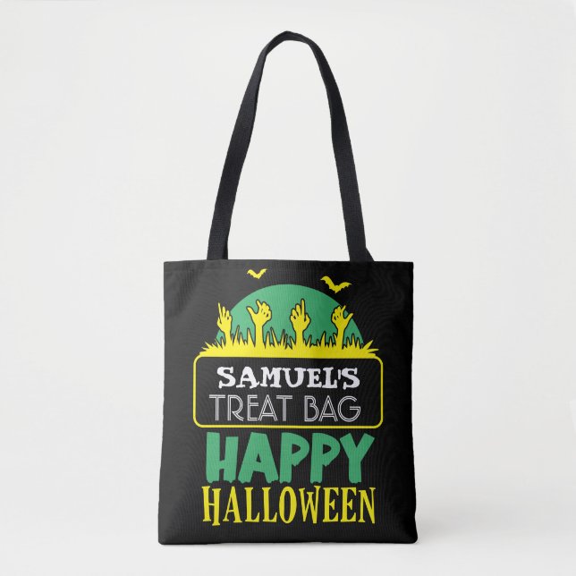 Halloween Anpassningsbar Candy & Treat Tote Bag Tygkasse (Framsida)