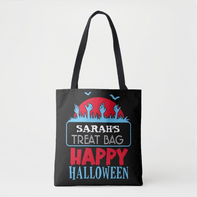 Halloween Anpassningsbar Candy & Treat Tote Bag Tygkasse (Framsida)