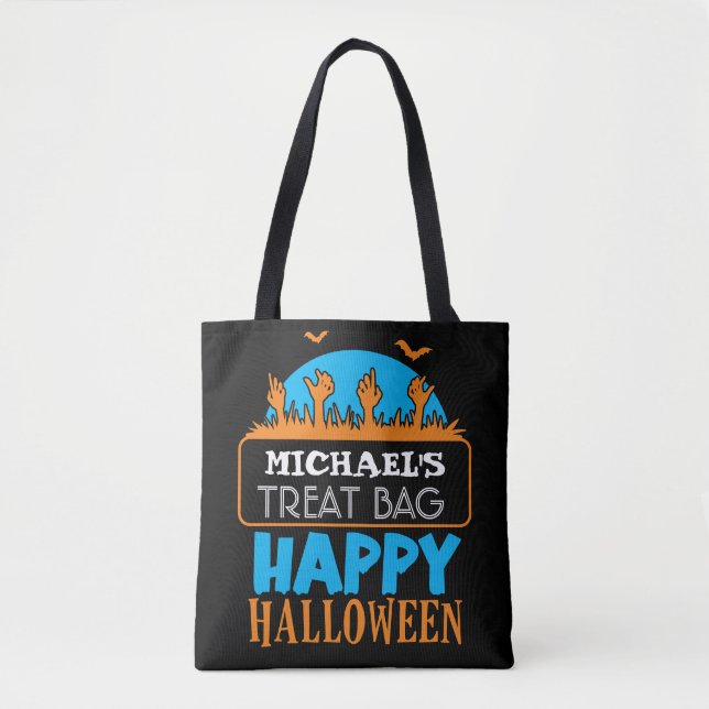 Halloween Anpassningsbar Candy & Treat Tote Bag Tygkasse (Framsida)