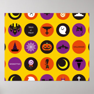 Halloween Anpassningsbar Coola Whimsical Mönster G Poster