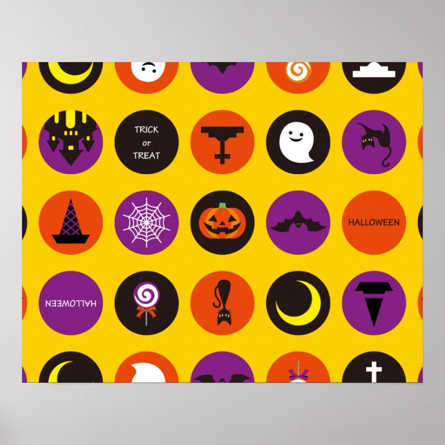 Halloween Anpassningsbar Coola Whimsical Mönster G Poster (Framsidan)