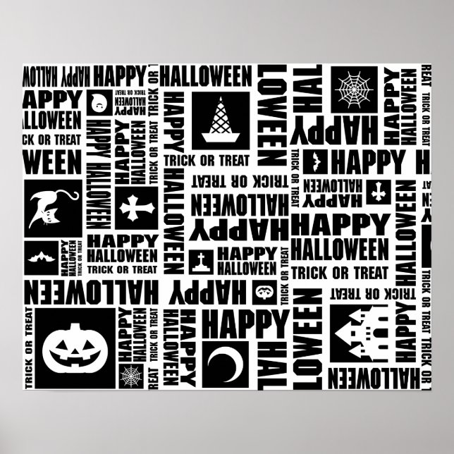 Halloween-Anpassningsbar Coola Whimsical Typograph Poster (Framsidan)