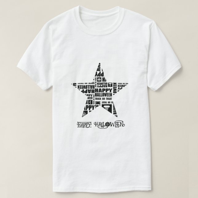 Halloween-Anpassningsbar Coola Whimsical Typograph T Shirt (Design framsida)