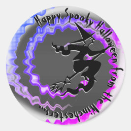 Halloween-anpassningsbar för trollmagisk lila runt klistermärke