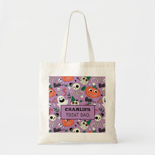 Halloween Anpassningsbar Treat & Candy Tote Bag Tygkasse (Framsidan)