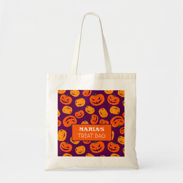Halloween Anpassningsbar Treat & Candy Tote Bag Tygkasse (Framsidan)