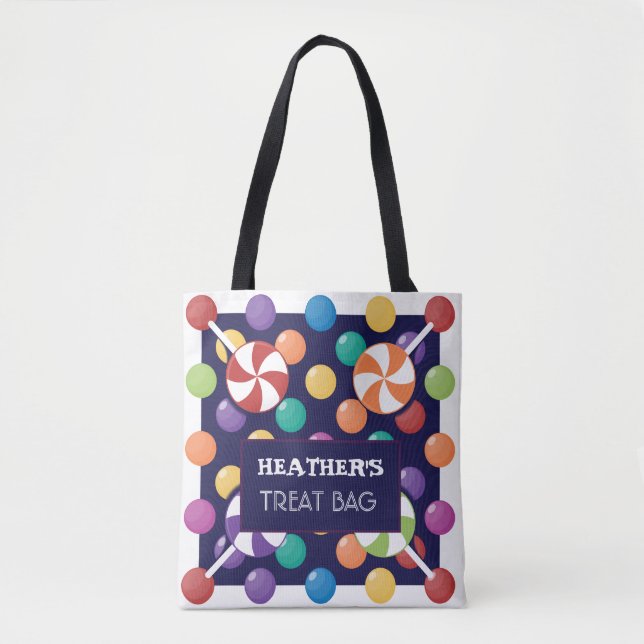 Halloween Anpassningsbar Treat & Candy Tote Bag Tygkasse (Framsida)