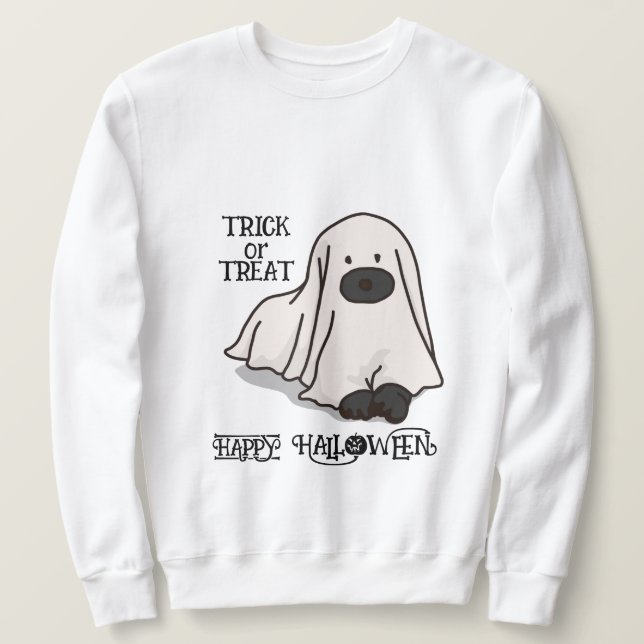 Halloween-Anpassningsbar Viktigt Rolig hund Lång Ärmad Tröja (Design framsida)