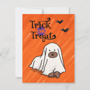 Halloween-Anpassningsbar Viktigt Rolig hund Orange Vykort