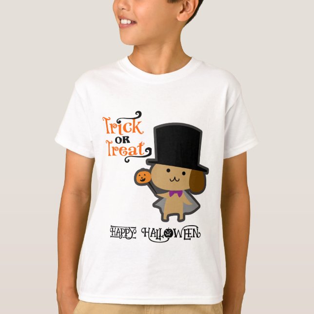 Halloween-Anpassningsbar Whimsical Funny Cute Hund T Shirt (Framsida)