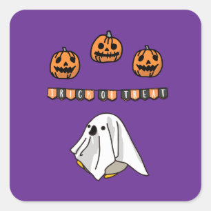 Halloween-Anpassningsbar Whimsical Funny Modern Li Fyrkantigt Klistermärke