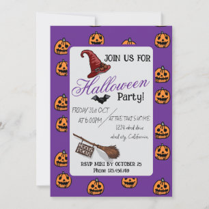 Halloween-Anpassningsbar Whimsical Funny Modern Li Inbjudningar