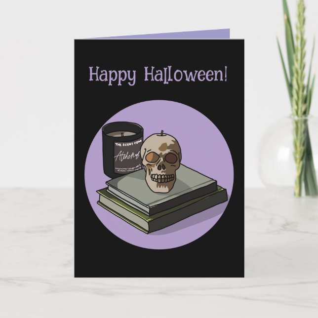 Halloween-Anpassningsbar Whimsical Funny Modern Li Kort (Framsida)
