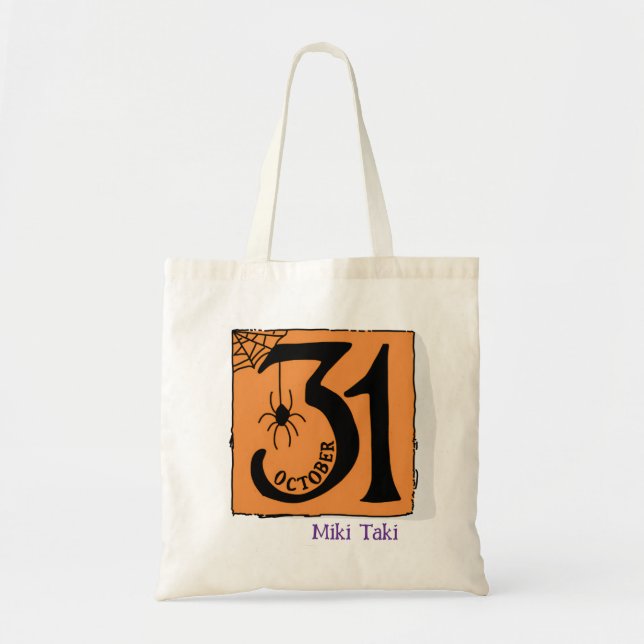 Halloween-Anpassningsbar Whimsical Funny Modern Tygkasse (Framsidan)