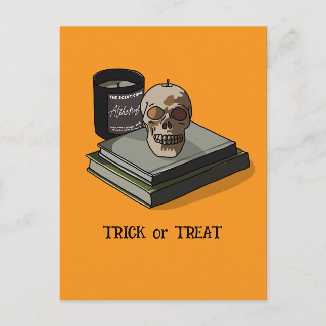 Halloween-Anpassningsbar Whimsical Funny Skull Vykort (Framsida)