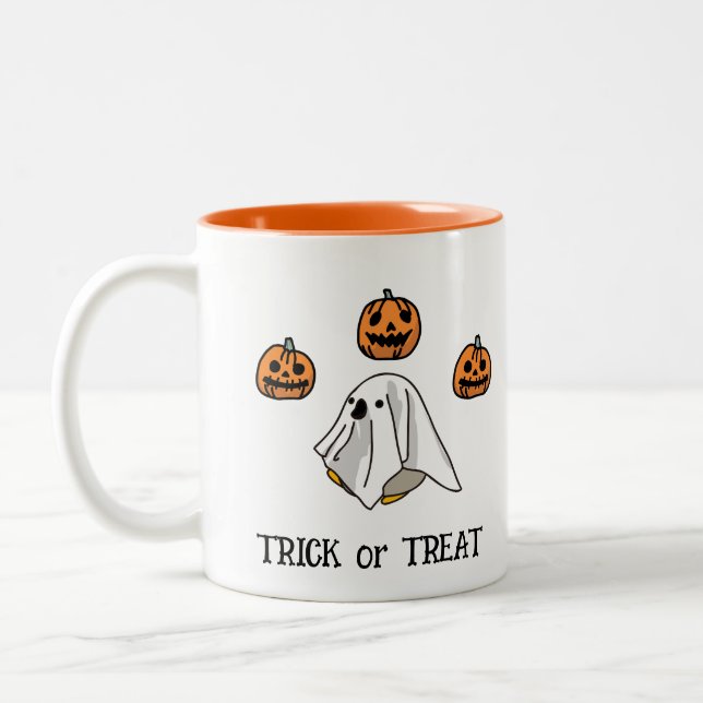 Halloween Anpassningsbar Whimsical Funny Spöken Två-Tonad Mugg (Vänster)