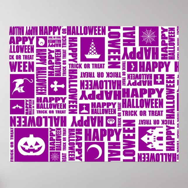 Halloween-Anpassningsbarnas Coola Whimsical Typogr Poster (Framsidan)