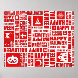 Halloween-Anpassningsbarnas Coola Whimsical Typogr Poster