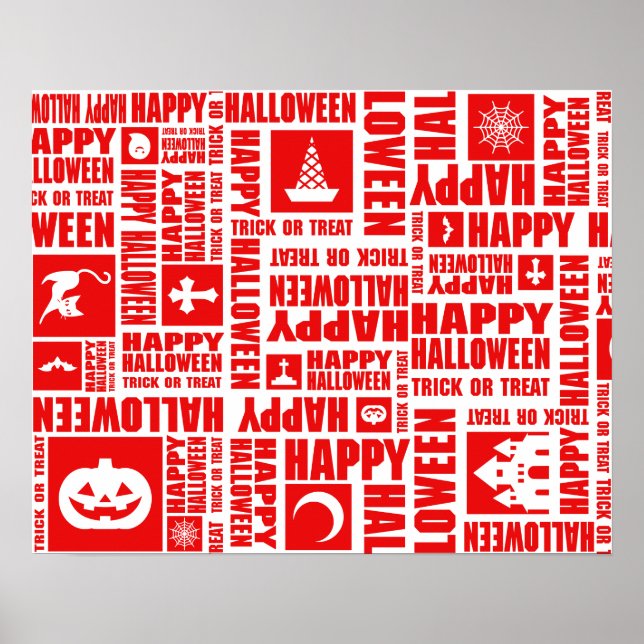 Halloween-Anpassningsbarnas Coola Whimsical Typogr Poster (Framsidan)