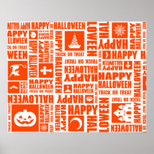 Halloween-Anpassningsbarnas Coola Whimsical Typogr Poster