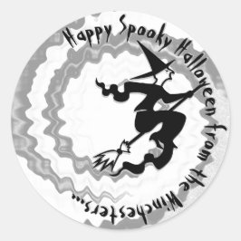 Halloween-anpassningsbarnas trollformel runt klistermärke