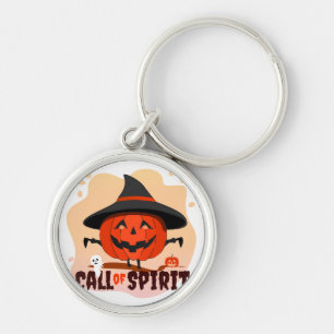 Halloween-anrop till Spirit Rund Silverfärgad Nyckelring