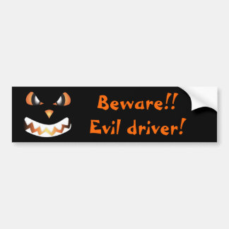 Halloween ansikten - akta sig!! Ond chaufför! Bildekal