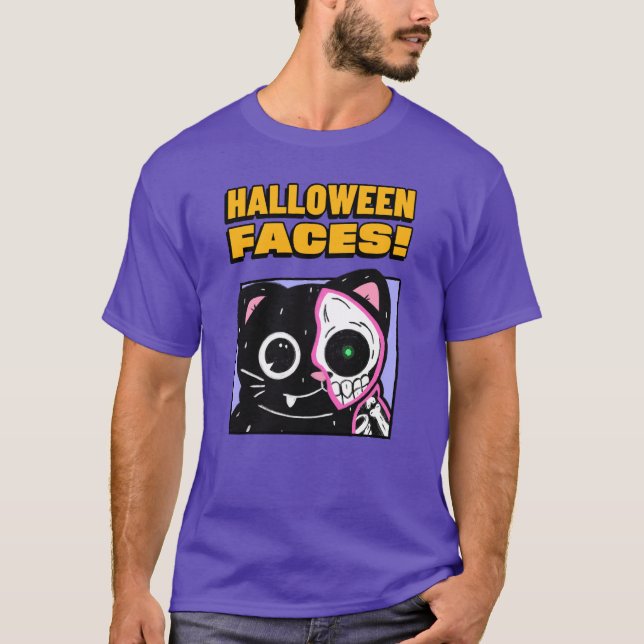 Halloween-ansikten T Shirt (Framsida)