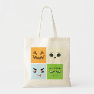 Halloween ansikten tygkasse