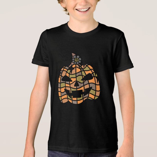 Halloween,Ansiktspumpa,Rolig ,Jack O' Lantern T Shirt (Framsida)