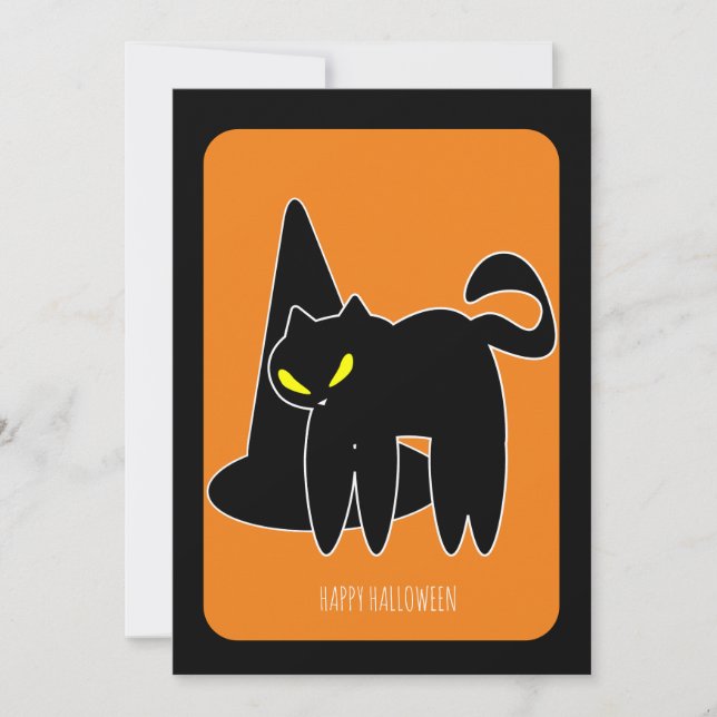 Halloween-antik Svart Katt Häxa (Framsida)