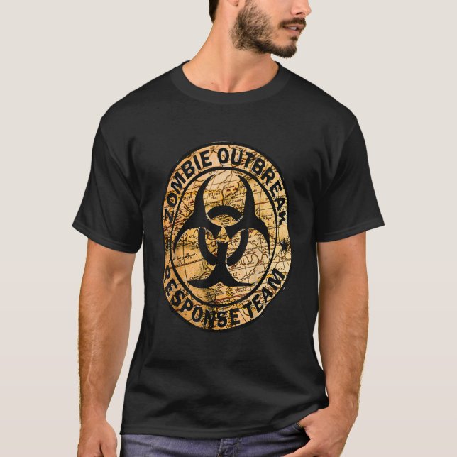 Halloween Apocalypse Outbrott Zombie Response Team T Shirt (Framsida)