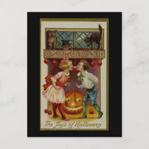 Halloween Apple Bobwing Couple Vintage Vykort