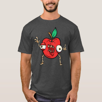 Halloween Apple Zombie Food Fruit Monster Spooky Z T Shirt
