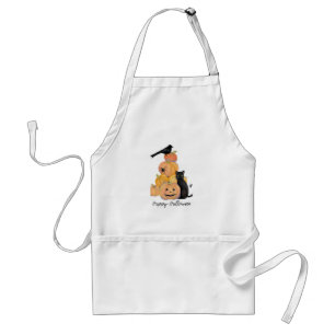 Halloween Apron med Pumpkins och Black Cat Förkläde