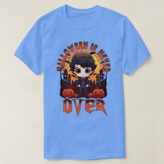 Halloween är aldrig över Chibi Vampire Boy T Shirt (Design framsida)
