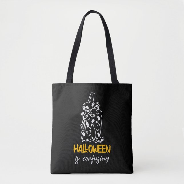 Halloween är förvirrande när Halloween säger gåva Tygkasse (Framsida)