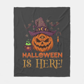 Halloween Är Här Pumpa Häxa Hatt Magi Kittel Fleecefilt