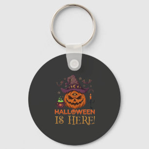 Halloween Är Här Pumpa Häxa Hatt Magi Kittel Nyckelring