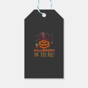 Halloween Är Här Pumpa Häxa Hatt Magi Kittel Presentetikett