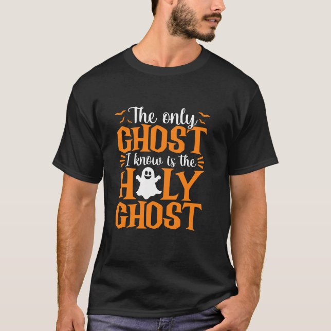 Halloween är Heligan Ghost. T Shirt (Framsida)