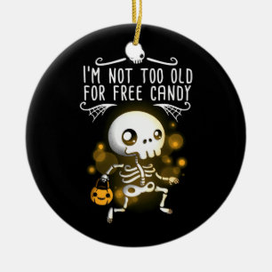 Halloween är inte för gammal julgransprydnad keramik
