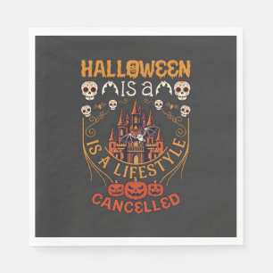 Halloween är livsstil Avbruten Slott Skallar Pump Pappersservett