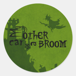 Halloween är min annan bil en kvast runt klistermärke
