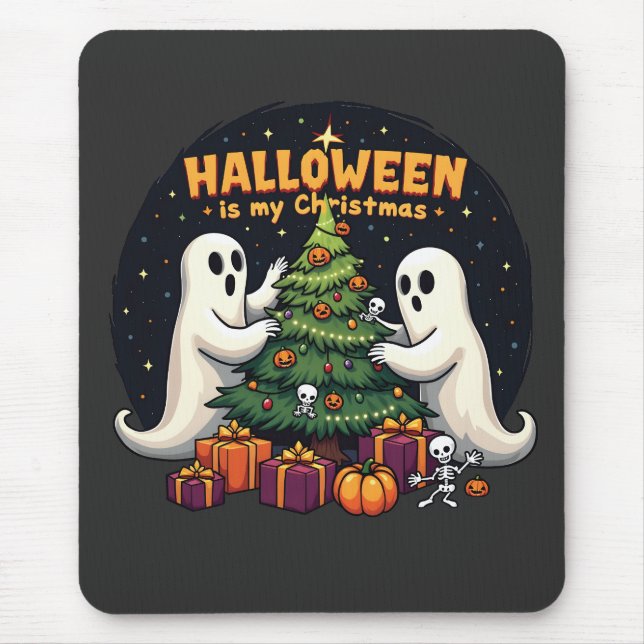 Halloween är min julkljuny Ghost Julafton Santa Musmatta (Framsidan)
