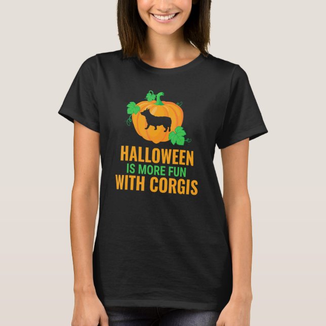 Halloween är roligare med corgis t shirt (Framsida)