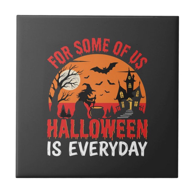 Halloween är varje dag Häxans spökhus Kakelplatta (Framsidan)