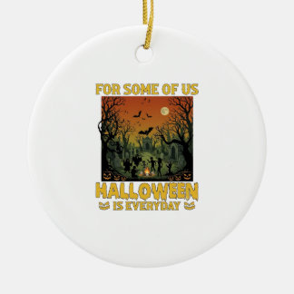 Halloween är varje dag kyrkogård zombies bål Pu Julgransprydnad Keramik