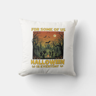 Halloween är varje dag kyrkogård zombies bål Pu Kudde